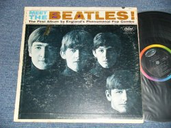 画像1: The BEATLES - MEET THE BEATLES  ( Matrix #    A) T-1-2047-P19     B) T-2-2047-P18 )  ( VG++/Ex++ Looks:Ex WOFC,EDSP ) / 1964 US AMERICA  1st Press "BLACK with RAINBOW Color Band Label"  "BEATLES Logo on TAN To BROWN  Front Cover" MONO Used LP   