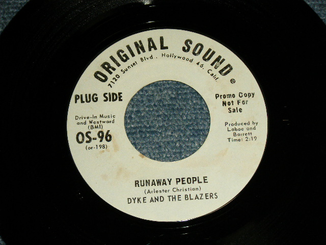 Dyke And The Blazers - A) Runaway People   B) I'm So All Alone (Ex/Ex) / 1970 US AMERICA ORIGINAL 