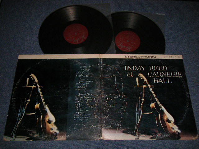 JIMMY REED - Jimmy Reed At Carnegie Hall (Ex+/Ex, REC-2-A-1:VG++) / 1980's US AMERICA REISSUE 