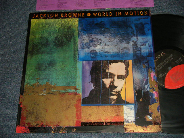 JACKSON BROWNE - WORLD IN MOTION (With CUSTOM INNER) (MINT-/MINT-) / 1989 US AMERICA ORIGINAL Used LP