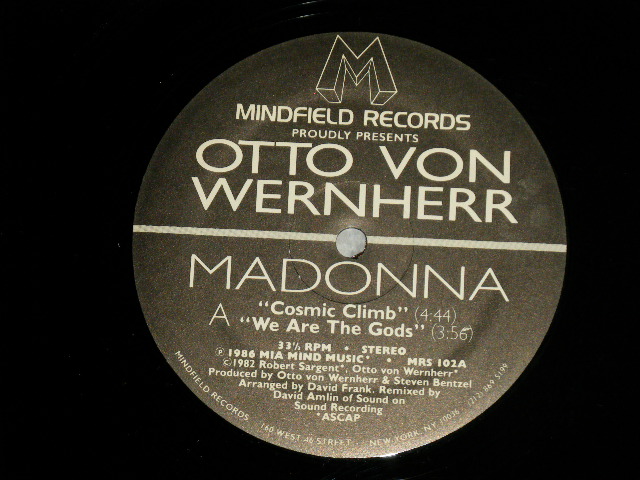 MADONNA & Otto Von Wernherr - Cosmic Climb(Ex++/MINT-) / 1986 US AMERICA ORIGINAL Used 12