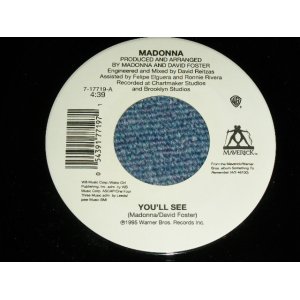 画像: MADONNA - YOU'LL SEE : LIVE TO TELL   / 1995 US AMERICA ORIGINAL Brand New 7" Single 