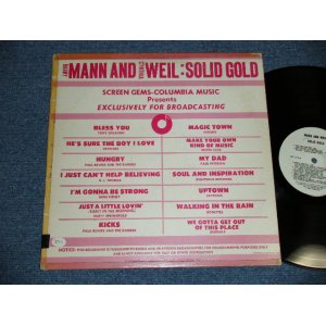 画像: v.a. OMNIBUS (TONY ORLANDO,CRYSTALS,PAUL REVERE and The RAIDERS,B.J.THOMAS,GENE PITNEY,DUSTY SPRINGFIELD,VOGUES,MAMA CASS,PAUL PETERSEN,RIGHTEOUS BROTHERS,RONETTES,ANIMALS) ) - BARRY MANN and CYNTHIA WEIL  : SOLID GOLD (Ex-/Ex++ ) / 1971 US AMERICA ORIGINAL  "PROMO ONLY" Used LP 