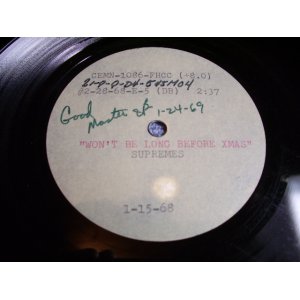 画像: SUPREMES - WON'T BE LONG BEFORE XMAS / 1968 US ORIGINAL TEST PRESS 10"ACETATE SINGLE