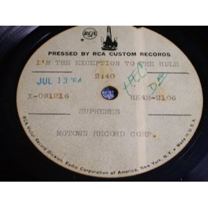 画像: SUPREMES - I'M THE EXCEPTION TO THE RULE / 1964 US ORIGINAL TEST PRESS 10"ACETATE SINGLE  