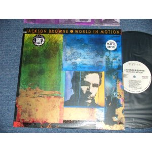 画像: JACKSON BROWNE - WORLD IN MOTION  ( Ex+++/MINT- : Cutout) / 1989 US AMERICA ORIGINAL "BWHITE LABEL PROMO" Used  LP