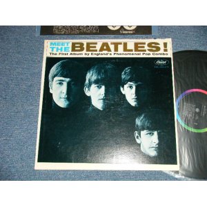 画像: The BEATLES - MEET THE BEATLES  ( Matrix #    A) T-1-2047-G8    B) T-2-2047-G8  )  ( Ex++/\Ex+ Looks:Ex A-1:VG+++  EDSP ) / 1964 US AMERICA  1st Press "BLACK with RAINBOW Color Band Label"  "BEATLES Logo on OLIVE GREEN Front Cover" MONO Used LP  