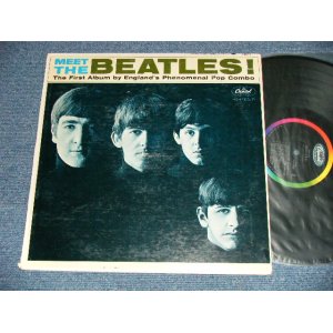 画像: The BEATLES - MEET THE BEATLES  ( Matrix #    A) T-1-2047-G8    B) T-2-2047-G8  )  ( Ex++, Ex+/Ex++ Looks:Ex ) / 1964 US AMERICA  1st Press "BLACK with RAINBOW Color Band Label"  "BEATLES Logo on OLIVE GREEN Front Cover" MONO Used LP  