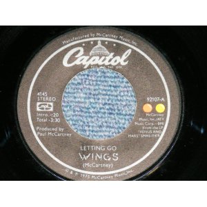 画像: WINGS PAUL McCARTNEY ( of The BEATLES) - LETTING GO / YOU GAVE ME THE ANSWER  ( MINT- Looks:Ex+++) / 1975  US AMERICA  ORIGINAL Used 7" Single 