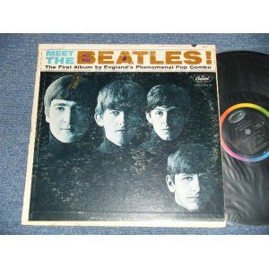 画像: The BEATLES - MEET THE BEATLES  ( Matrix #    A) T-1-2047-P19     B) T-2-2047-P18 )  ( VG++/Ex++ Looks:Ex WOFC,EDSP ) / 1964 US AMERICA  1st Press "BLACK with RAINBOW Color Band Label"  "BEATLES Logo on TAN To BROWN  Front Cover" MONO Used LP   