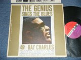 画像: RAY CHARLES -  THE GENIUS SINGS THE BLUES  (Ex+/Ex+ B-5:VG+++ EDSP)  / 1961 US AMERICA ORIGINAL 1st Press "RED & PLUM with WHITE FAN Label" MONO Used LP 