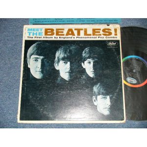 画像: The BEATLES - MEET THE BEATLES  ( Matrix # A) T-1-2047-P-11 #3    B) T-2-2047-T-14 )  ( VG+/Ex Looks:VG++ ) / 1964 US AMERICA  1st Press "BLACK with RAINBOW Color Band Label"  "BEATLES Logo on TAN To BROWN  Front Cover" MONO Used LP   