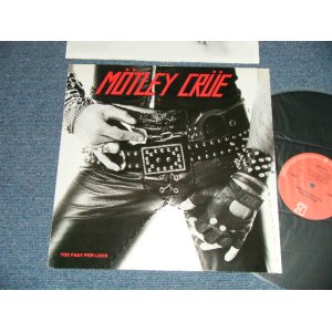 画像: MOTLEY CRUE Mötley Crüe ‎ - TOOFAST FOR LOVE ( Ex+++/MINT)  / 1982 UK ENGLAND ORIGINAL Used  LP 