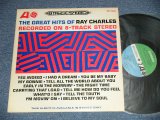 画像: RAY CHARLES -  THE H\GREAT HITS OF RAY CHARLES RECORDED ON 8-TRACK STEREO  (Ex++/Ex++)    / 1964 US AMERICA ORIGINAL "GREEN & BLUE Label"  STEREO Used LP 