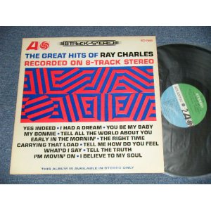 画像: RAY CHARLES -  THE H\GREAT HITS OF RAY CHARLES RECORDED ON 8-TRACK STEREO  (Ex++/Ex++)    / 1964 US AMERICA ORIGINAL "GREEN & BLUE Label"  STEREO Used LP 