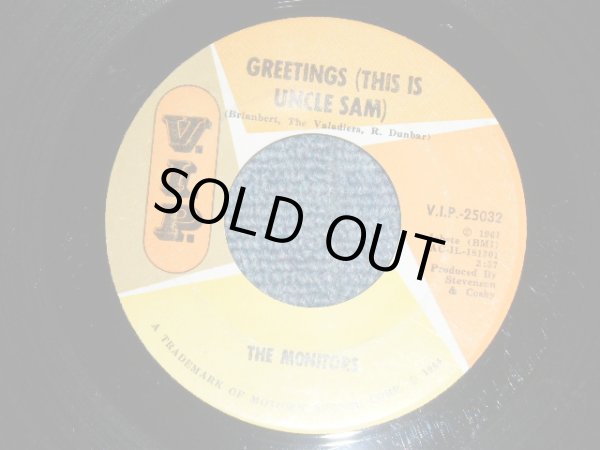 画像1: The MONITORS - GREETINGS(THIS IS UNCLE SAM)  (Ex++/Ex++)  / 1966 US AMERICA ORIGINAL  "PROMO ONLY Same Flip" Used 7"45 Single  