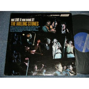 画像: ROLLING STONES - GOT LIVE IF YOU WANT IT! (Matrix  #   ) (Ex+/MINT-)  / 1971 Version? US AMERICA  2nd Press "UN-GLOSSY BLUE Label"  RARAE "NON ADDRESS CREDIT at BOTTOM Label" stereo Used LP 