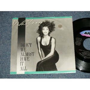 画像: WHITNEY HOUSTON - A) DIDN'T WE ALMOST HAVE  B) SHOCK ME (Ex+/MINT-)  / 1987 US AMERICA ORIGINAL  Used 7" 45 rpm Single with PICTURE SLEEVE  