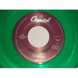 画像: The BEATLES - A) BIRTHDAY  B) TAXMAN (for JUKEBOX) (NEW)/ 1994 US AMERICA REISSUE "green WAX/Vinyl" "BRAND NEW" 7" Single