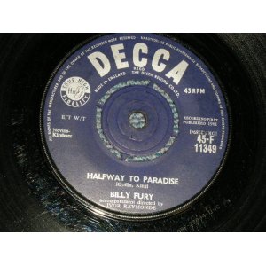 画像: BILLY FURY - A) HALFWAY TO PARADISE  B) CROSS MY HEART (Ex+/Ex+) / 1961 UK ENGLAND ORIGINAL Used 7" 45rpm Single  