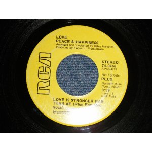 画像: Love, Peace & Happiness - A)Love Is Stronger Far Than We (Plus Fort Que Nous)   B)(Only You) Message To The Establishment (Ex-/Ex-) /1971 US AMERICA ORIGINAL "YELLOW LABEL PROMO"  Used 7"45 