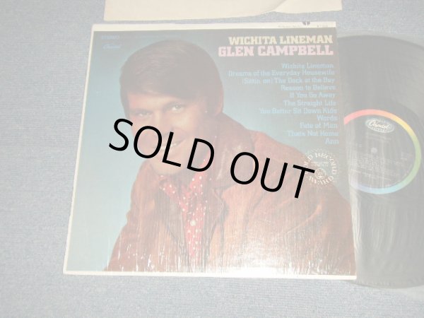 画像1: GLEN CAMPBELL - WICHITA LINEMAN (MINT-/MINT-) / 1968 US AMERICA ORIGINAL 1st Press "BLACK with RAINBOW Label" 2nd Press "AWARD Print Cover" Used LP 