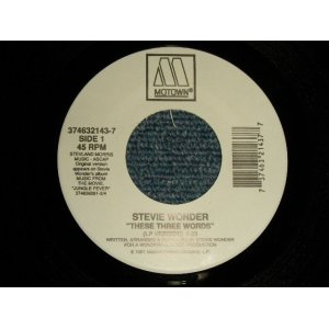 画像: STEVIE WONDER - THESE TREE WORDS (SAME FLIP)  (Ex+++/Ex+++)/ 1991 US AMERICA ORIGINAL  Used 7" 45 rpm Single  