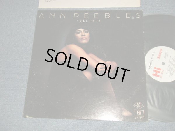 画像1: ANN PEEBLES - TELLIN' IT (Ex+/Ex+++ BB for PROMO) / 1975 US AMERICA ORIGINAL "PROMO WHITE LABEL" Used LP 