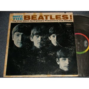 画像: The BEATLES - MEET THE BEATLES  (SCRANTON Press) (POOR/A-1, B-1:POOR) / 1964 US AMERICA  1st Press "BLACK with RAINBOW Color Band Label"  "BEATLES Logo on TAN To BROWN  Front Cover" MONO Used LP   