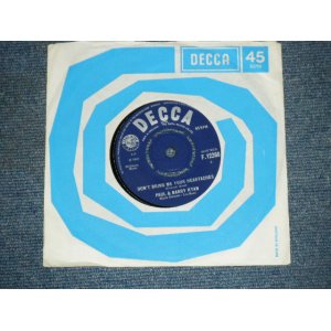 画像: PAUL & BARRY RYAN - DON'T BRING ME YOUR HEARTACHES / 1965 UK ORIGINAL 7"Single 