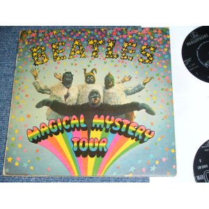 画像: THE BEATLES - MAGICAL MYSTERY TOUR ( Ex++/Ex++ : PUSH-OUT CENTER Style Label  ) / 1967 UK ORIGINAL MONO 7"EP With PICTURE SLEEVE and BLUE LYRIC SHEET 