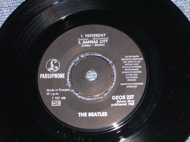 画像: THE BEATLES - DIZZY MISS LIZZY  ( 4 Tracks EP : Ex+++/Ex++ ) / 1965  SWEDEN ORIGINAL Used 7" EP With PICTURE SLEEVE 