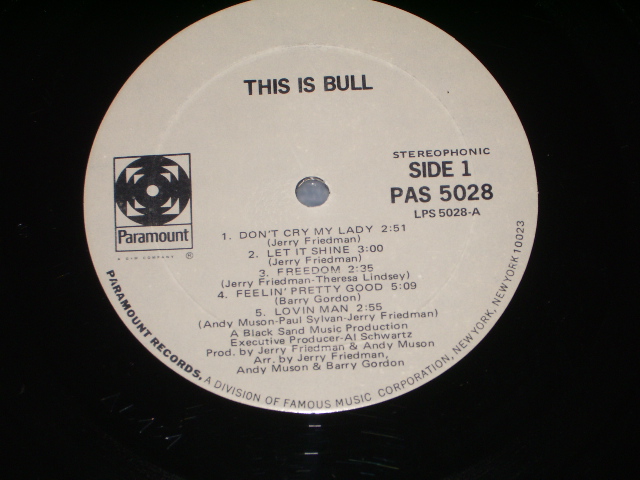 画像: BULL - THIS IS BULL ( FUZZ PSYCHE)  / 1970 US ORIGINAL LP 