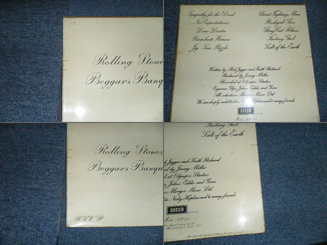 画像:  THE ROLLING STONES - BEGGARS BANQUET ( MATRIX # 4A/2A : Ex+/Ex+++) / 1968 UK ORIGINAL MONO LP 