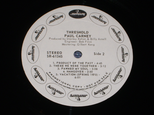 画像: PAUL CARNEY - THRESHOLD   /  1970 US ORIGINAL WHITE LABEL PROMO LP 