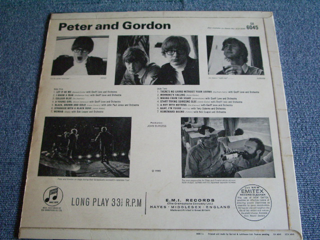 画像: PETER AND GORDON - PETER AND GORDON (1966 Album) / 1966 UK ORIGINAL "BLUE COLUMBIA" MONO  LP 