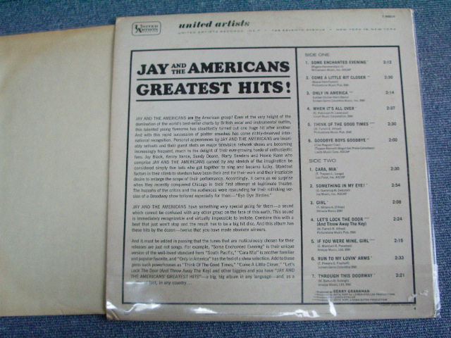 画像: JAY AND THE AMERICANS - GREATEST HITS!   / 1965 US ORIGINAL MONO LP