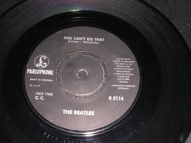 画像: THE BEATLES - CAN'T BUY ME LOVE  (  FC;Ex,BC:Ex++/Ex++ ) / 1964  SWEDEN ORIGINAL Used 7" Single With PICTURE SLEEVE 