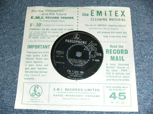 THE BEATLES - LOVE ME DO & P.S.I LOVE YOU / 1963 UK Original 3rd