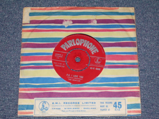 画像: THE BEATLES - LOVE ME DO & P.S.I LOVE YOU / 1963 UK Original 1st Press Press RED Label  NON Credit 'SOLD in UK'  Used 7" Single