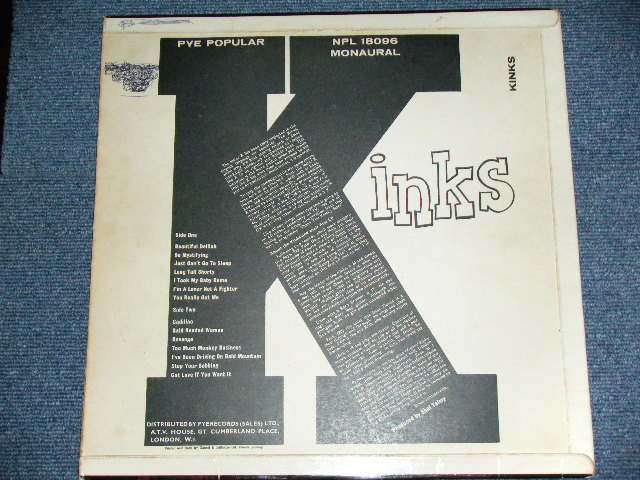 UKorg MONO LP THE KINKS S.T. UKオリジナル盤 PYE NPL 18096 ザ