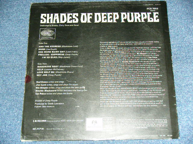 画像: DEEP PURPLE - SHADES OF DEEP PURPLE ( Ex+++,Ex++/Ex+++,Ex+ )  / 1969 UK ORIGINAL 2nd PRESS BLACK With 2 EMI LABEL  LP 