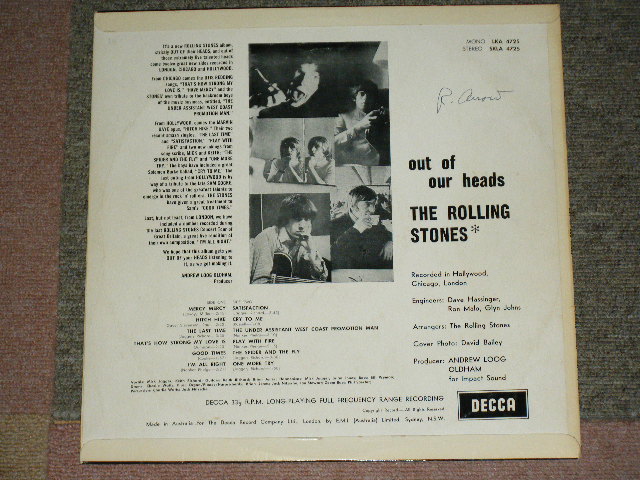 画像: ROLLING STONES - OUT OF OUR HEADS / 1965 AUSTRALIA ORIGINAL "Unboxed DECCA"Label MONO LP