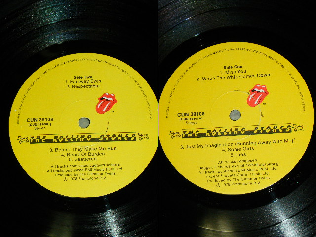 画像: ROLLING STONES - SOME GIRLS ( MATRIX NUMBER  A: CUN-39108 A 3 U /CUN-39108 B 3 U )  /  1978 UK ORIGINAL With Draw LP