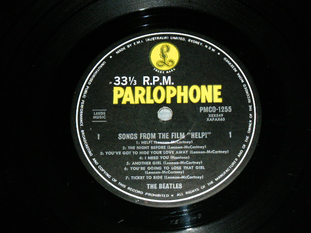 画像: THE BEATLES  -  HELP! / 19?? AUSTRALIA 'BLACK & YELLOW Parophone ' Label STEREO  Used LP 