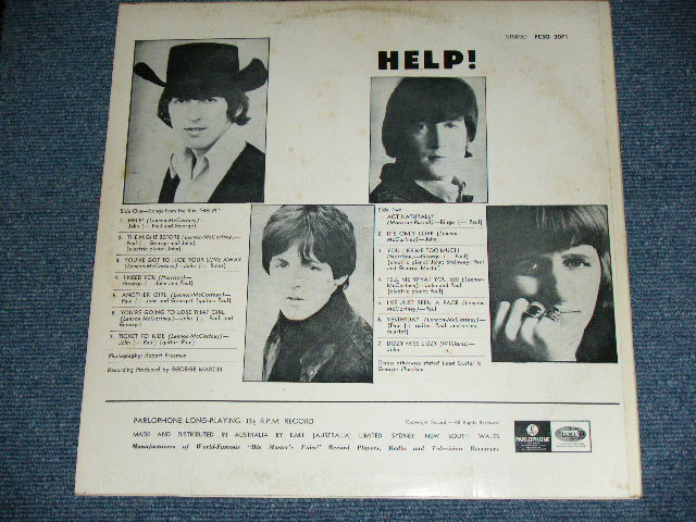 画像: THE BEATLES  -  HELP! / 19?? AUSTRALIA 'BLACK & YELLOW Parophone ' Label STEREO  Used LP 