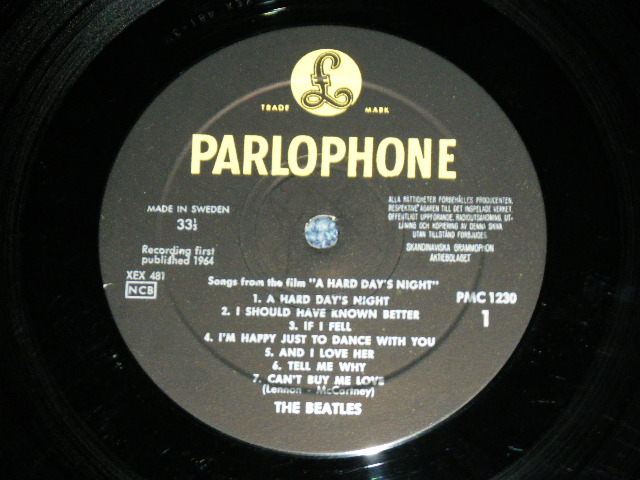 画像: DIE BEATLES -  A HARD DAYS NIGHT / 1964 SWEDEN ORIGINAL 'Black & Yellow Parlophone ' Label MONO Used LP