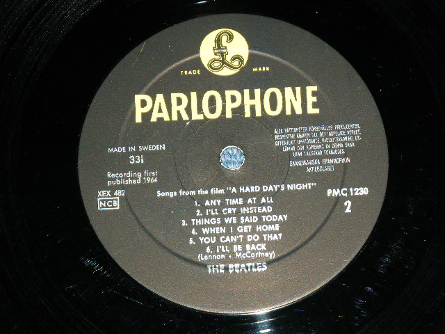 画像: DIE BEATLES -  A HARD DAYS NIGHT / 1964 SWEDEN ORIGINAL 'Black & Yellow Parlophone ' Label MONO Used LP