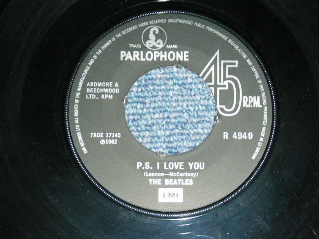 画像: THE BEATLES - LOVE ME DO & P.S.I LOVE YOU / 1969? UK Original 4th OR 5thPress  BLACK Label  'EMI' Credit Used 7" inchSingle NOT ORIGINAL CENTER