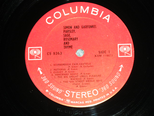 画像: SIMON & GARFUNKEL - PARSLEY, SAGE,ROSEMARY And THYME ( Matrix Number : A) XSM 114872-1AA/XSM 147872-1AE : Ex++/Ex++ ) / 1966 US ORIGINAL "360 SOUND Label"  STEREO Used LP